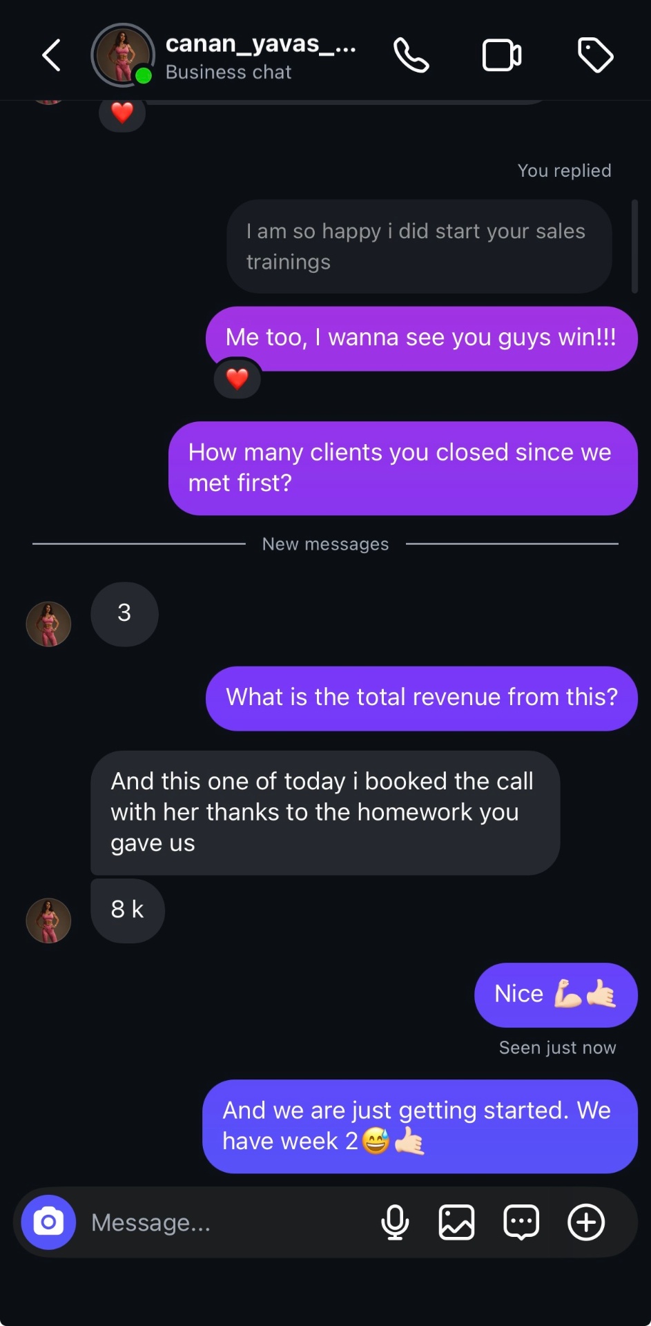 Canan — $8k revenue + referral