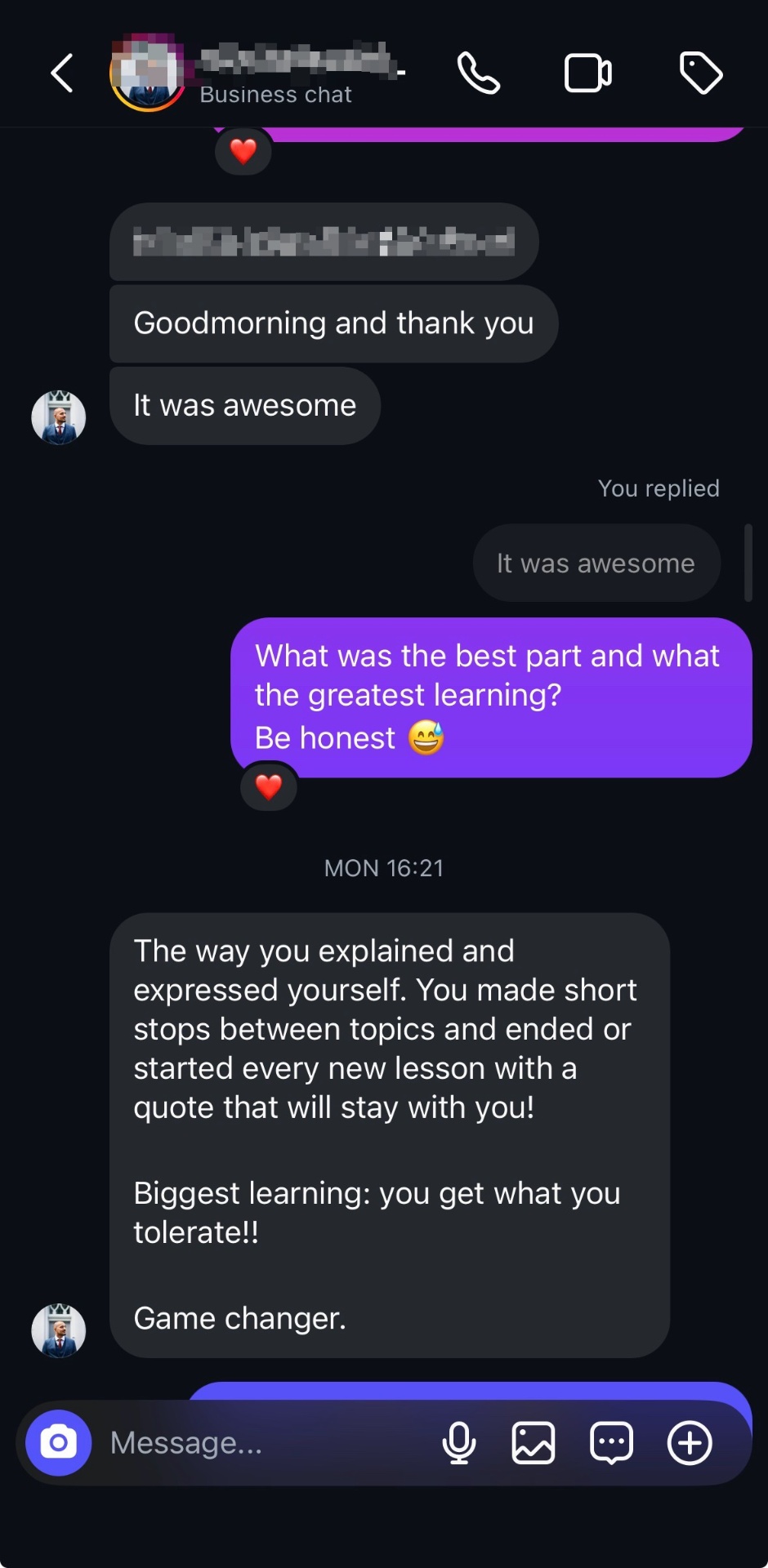 Coaching feedback — game changer